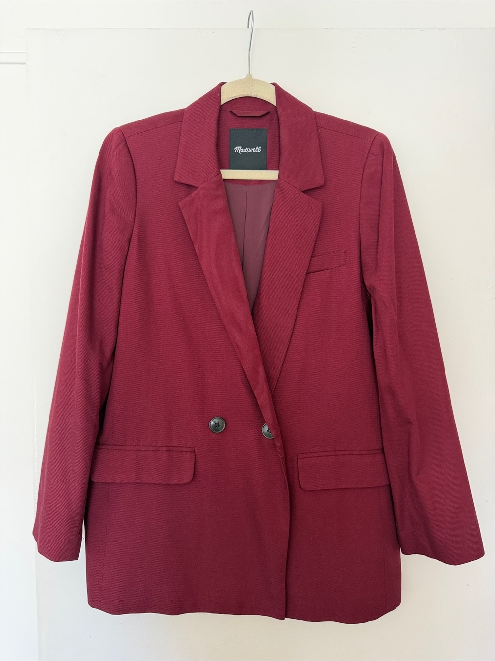 Madewell Women’s Medium Deep Wine Double-Button Blazer